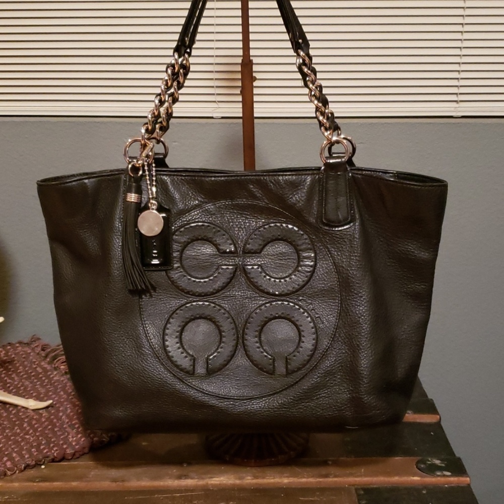 Coach Collette Leather Op Art Tote